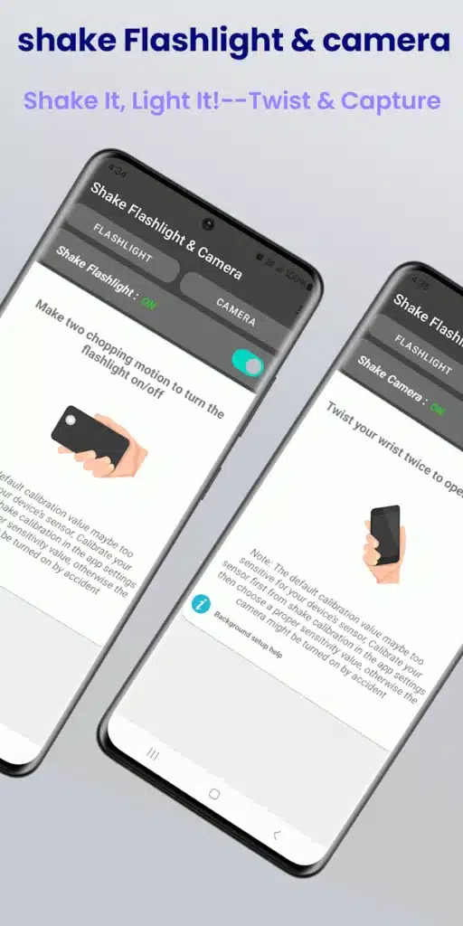 تشغيل فلاش الهاتف وفتح الكاميرا بحركة واحدة - لقطة شاشة 3